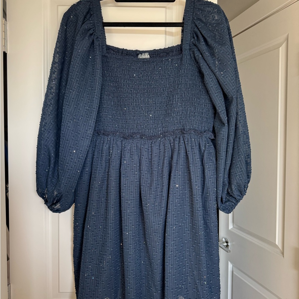 Arula / Altar'd State Giselle Glitter Smocked Mini Dress size X